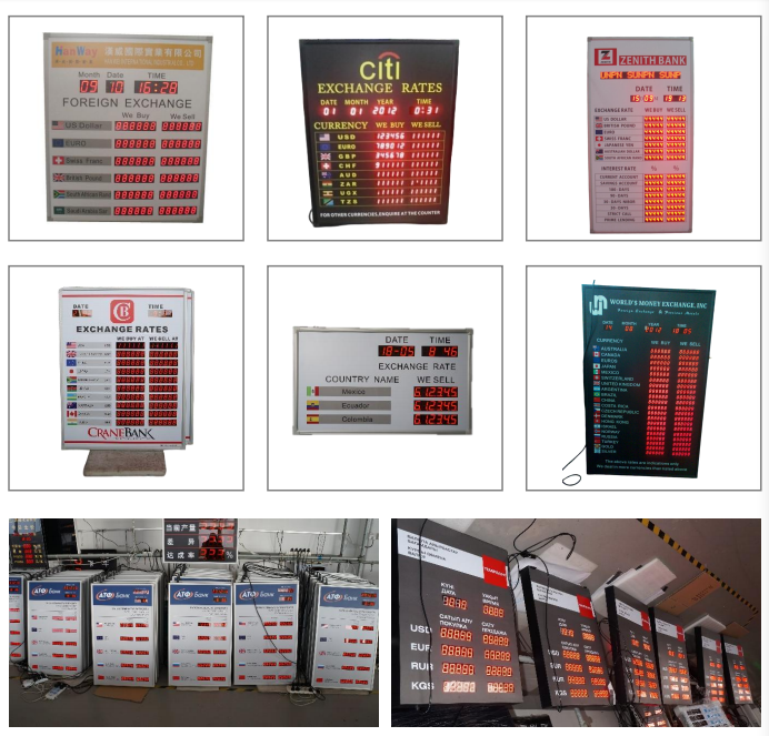 LED Exchange Rate Board for banks