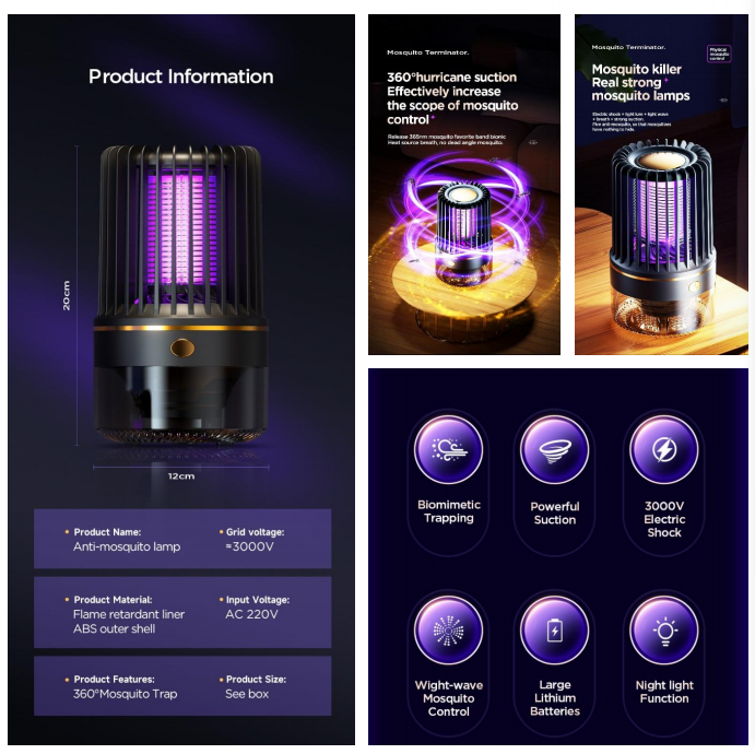 Mosquito Killer Lamp with LED attraction